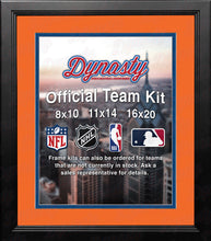 Load image into Gallery viewer, NHL Hockey Photo Picture Frame Kit - Edmonton Oilers (Orange Matting, Blue Trim)