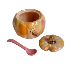 Load image into Gallery viewer, Pumpkin Sugar Pot, Spoon, and Creamer