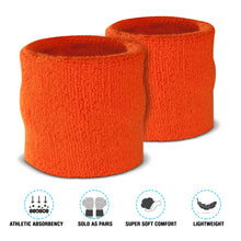 Load image into Gallery viewer, Premium Terry Cloth Cotton Wristband Pair