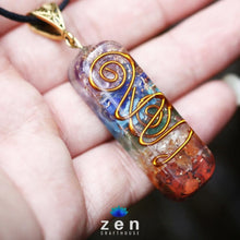 Load image into Gallery viewer, Orgonite 7 Chakra Energy Pendant