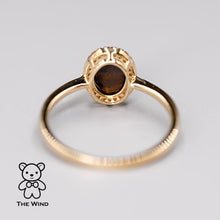 Load image into Gallery viewer, Oval Shaped Australian Doublet Opal Halo Diamond Ring 14k Yellow Gold