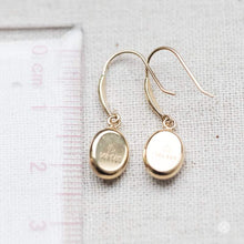 Load image into Gallery viewer, Oval Australian Doublet Opal Drop Earrings 14k Yellow Gold