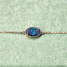 Load image into Gallery viewer, Oval Shaped Australian Boulder Opal Bracelet in 18K Yellow Gold