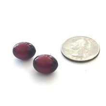 Load image into Gallery viewer, Deep Red Moonglow Oval Bulb Stud Earrings