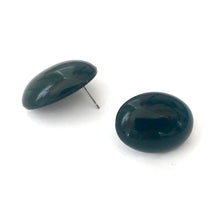 Load image into Gallery viewer, Black Shiny Oval Lucite Stud Earrings