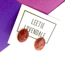 Load image into Gallery viewer, Raspberry Peach Marbled Oval Button Stud Earrings