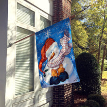 Load image into Gallery viewer, Gingerbread and Snowflake Snowman Flag Canvas House Size PJC1012CHF