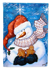 Load image into Gallery viewer, Gingerbread and Snowflake Snowman Garden Flag - Outdoor Decorative Yard Flag