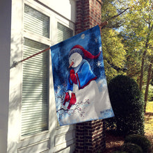 Load image into Gallery viewer, Hello Winter Friends Snowman Flag Canvas House Size PJC1013CHF