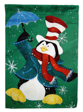 Load image into Gallery viewer, Just Dropping In To Say Hello Christmas Penguin  Garden Flag – Decorative Outdoor Yard Flag PJC1015GF