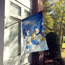 Load image into Gallery viewer, Snowflakes At Play Snowman Flag Canvas House Size PJC1019CHF