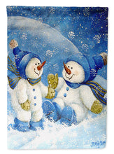 Load image into Gallery viewer, Snowflakes At Play Snowman Flag Canvas House Size PJC1019CHF