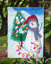 Load image into Gallery viewer, Trimming the Tree Snowman Garden Flag – Decorative Outdoor Yard Flag PJC1024GF
