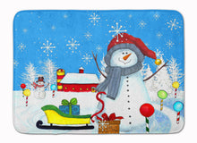 Load image into Gallery viewer, Snow Happens in the Meadow Snowman Machine Washable Memory Foam Mat PJC1083RUG