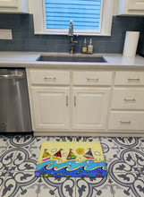 Load image into Gallery viewer, Summer Sail Away Sailboats Machine Washable Memory Foam Mat PJC1105RUG