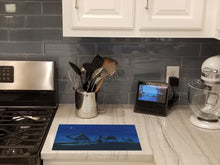 Load image into Gallery viewer, Wise Men in Blue Glass Cutting Boards – Durable, Decorative Kitchen Art Large PJH3001LCB