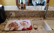 Load image into Gallery viewer, Santa Claus A Home for the Holidays Dish Drying Mat – Absorbent, Artistic Kitchen Essentials PJH3006DDM
