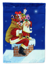 Load image into Gallery viewer, Santa Claus A Visit from Santa Garden Flag – Decorative Outdoor Yard Flag PJH3009GF