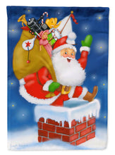 Load image into Gallery viewer, Santa Claus Down the Chimney Garden Flag – Decorative Outdoor Yard Flag PJH3010GF