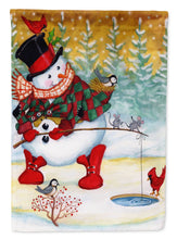 Load image into Gallery viewer, Snowman Fish'en Friends Flag Canvas House Size PJH3016CHF