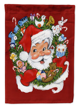 Load image into Gallery viewer, Santa Claus Wreath of Cheer Garden Flag – Decorative Outdoor Yard Flag PJH3022GF