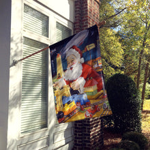 Load image into Gallery viewer, Santa Claus Tin Toy Time Flag Canvas House Size PJH3023CHF