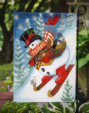 Load image into Gallery viewer, Snowman Ski Party Garden Flag – Decorative Outdoor Yard Flag PJH3029GF