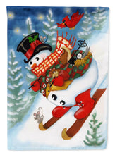 Load image into Gallery viewer, Snowman Ski Party Garden Flag – Decorative Outdoor Yard Flag PJH3029GF