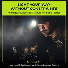Load image into Gallery viewer, POWERCAP 3.0 Rechargeable LED Lighted Headlamp Hats and IPX4 Rating - One Size