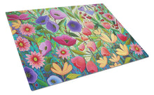 Load image into Gallery viewer, Enchanted Garden Flowers Glass Cutting Boards – Durable, Decorative Kitchen Art Large PPD3013LCB