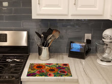 Load image into Gallery viewer, Fall Sunflower Surprise Glass Cutting Boards – Durable, Decorative Kitchen Art Large PPD3014LCB