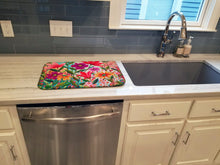 Load image into Gallery viewer, Fanciful Flowers Dish Drying Mat – Absorbent, Artistic Kitchen Essentials PPD3015DDM