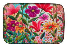 Load image into Gallery viewer, Fanciful Flowers Dish Drying Mat – Absorbent, Artistic Kitchen Essentials PPD3015DDM