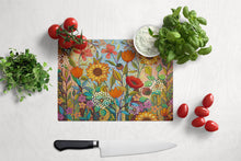 Load image into Gallery viewer, Joy in the Morning Flowers Glass Cutting Boards – Durable, Decorative Kitchen Art Large PPD3017LCB
