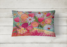 Load image into Gallery viewer, Polka Dots Flowers Canvas Fabric Decorative Pillow PPD3019PW1216