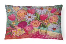 Load image into Gallery viewer, Polka Dots Flowers Canvas Fabric Decorative Pillow PPD3019PW1216