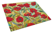 Load image into Gallery viewer, Poppy Garden Flowers Glass Cutting Boards – Durable, Decorative Kitchen Art Large PPD3020LCB
