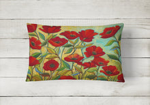 Load image into Gallery viewer, Poppy Garden Flowers Canvas Fabric Decorative Pillow PPD3020PW1216