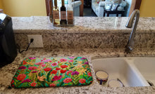 Load image into Gallery viewer, Wild Beauty Flowers Dish Drying Mat – Absorbent, Artistic Kitchen Essentials PPD3024DDM