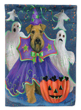 Load image into Gallery viewer, Airedale Boo Hoo Halloween Flag Canvas House Size PPP3002CHF