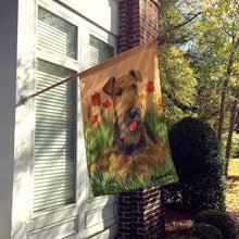Load image into Gallery viewer, Airedale Terrier Poppies Flag Canvas House Size PPP3003CHF