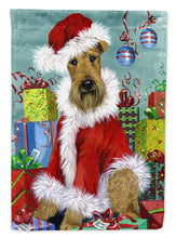 Load image into Gallery viewer, Airedale Santa Christmas Flag Canvas House Size PPP3004CHF