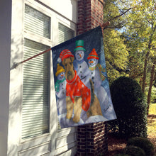 Load image into Gallery viewer, Airedale Snowpeople Christmas Flag Canvas House Size PPP3005CHF