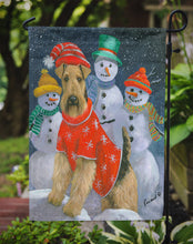 Load image into Gallery viewer, Airedale Snowpeople Christmas Garden Flag – Decorative Outdoor Yard Flag PPP3005GF