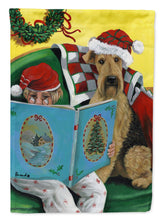 Load image into Gallery viewer, Airedale Storybook Tails Christmas Flag Canvas House Size PPP3006CHF