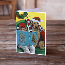 Load image into Gallery viewer, Airedale Storybook Tails Christmas Greeting Cards -  Blank Note Cards – 8-Pack of Artist-Designed Cards with Envelopes