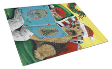 Load image into Gallery viewer, Airedale Storybook Tails Christmas Glass Cutting Boards – Durable, Decorative Kitchen Art Large PPP3006LCB