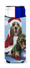 Load image into Gallery viewer, Basset Hound Santa Christmas  Hugger for slim cans PPP3012MUK