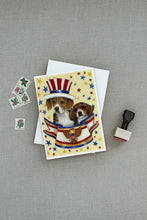 Load image into Gallery viewer, Beagle USA Greeting Cards -  Blank Note Cards – 8-Pack of Artist-Designed Cards with Envelopes