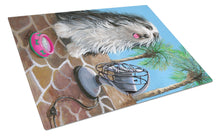 Load image into Gallery viewer, Bearded Collie Cool Summer Glass Cutting Boards – Durable, Decorative Kitchen Art Large PPP3019LCB